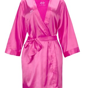 [US Only] UNice Exclusive Pink Silk Robe Intimate Lingerie Nightgown Sexy Nightwear