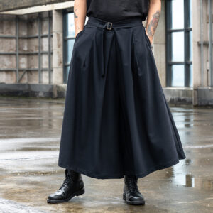 Unisex Dark A-line Loose Culottes