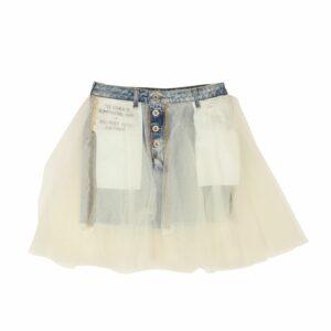 Unravel Project Blue Wash Tulle Denim Mini Skirt Size 25, Women's