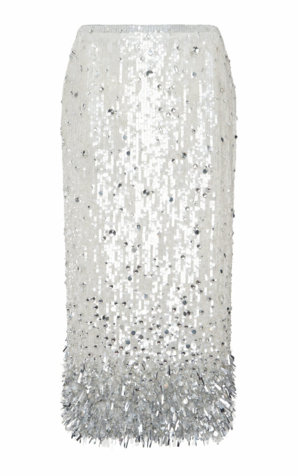 Valentino Garavani - Sequined Tulle Midi Skirt - Silver - IT 38 - Moda Operandi