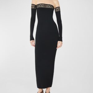 Vienne Strapless Long Dress with Removable Sleeves