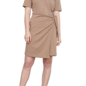 Vince Side Tie Cotton T-Shirt Dress in Shale at Nordstrom Rack, Size X-Large