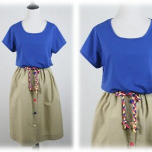 Vintage 1970S Dress T-Shirt Khaki Skirt Toni Todd