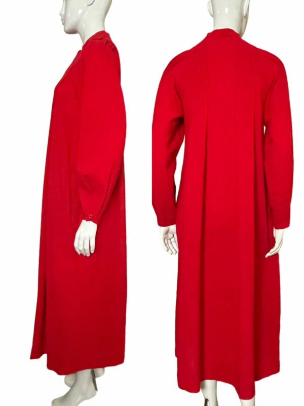 Vintage 1970S Jean Muir London Red Smock Maxi Dress, Women's (Size XS)