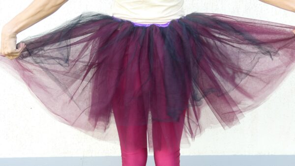 Vintage Ballerina Women Tutu Tulle Skirt Handmade Tutus Dancing Black Plum Plus Size European