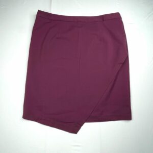 Vintage Eloquii Asymmetrical Hem Pencil Skirt Maroon Womens Plus Size 18 in White