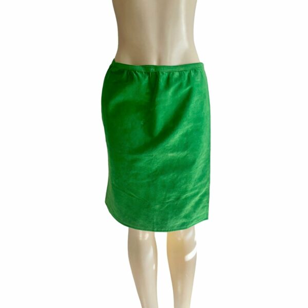 Vintage Leather Wrap Skirt in Green Size M 70S Retro Green Leather Wrap Sarong Skirt 1970S Women Small Medium