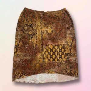 Vintage Obe, Vtg, Multi-Pattern, Asymmetrical, Midi Skirt in Brown, Women's (Size 30)