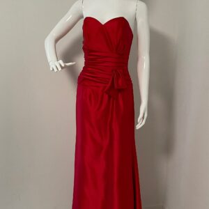 Vintage Scott Mcclintock Red Strapless Gown, Rusched Dress, Long Maxi Prom Dress