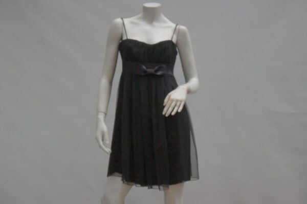 Vintage Y2K Black Babydoll Chiffon Mini Dress Goth Prom Retro Little Black