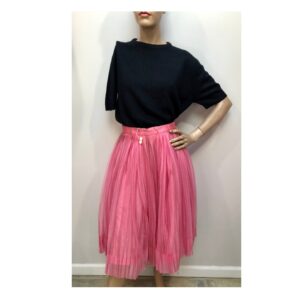 Vtg 1950S Deadstock Iridescent Bubble Gum Pink Crystal Pleat Skirt