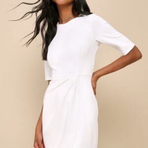 Westwood White Half Sleeve Sheath Dress