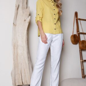 White Linen Pants/Culottes Organic Trousers