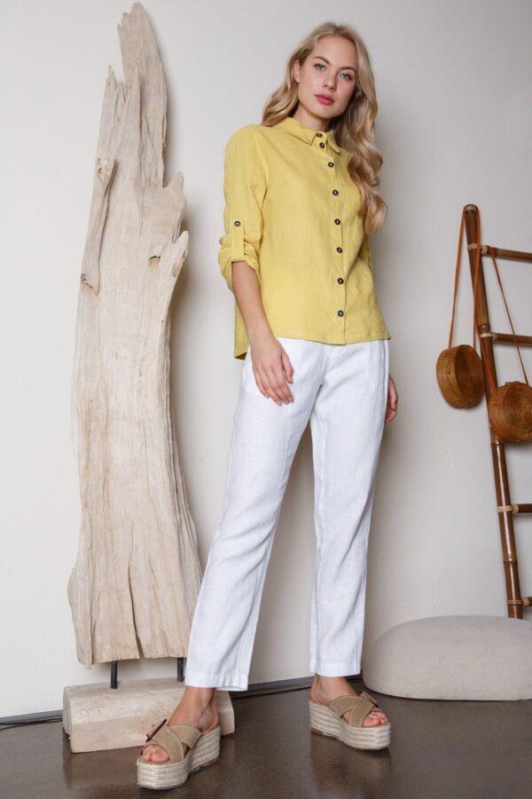 White Linen Pants/Culottes Organic Trousers