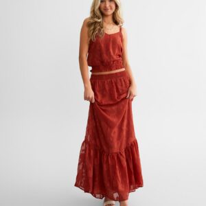 Willow & Root Floral Jacquard Maxi Skirt