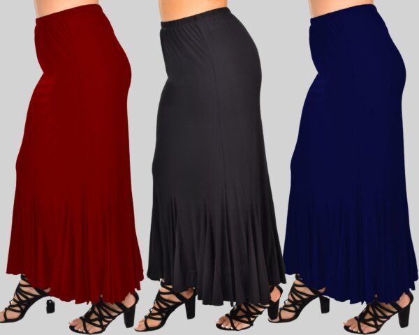 Women Boho Skirt, Godet Splash Bottom Paneled A Line Maxi Regular & Plus Sizes