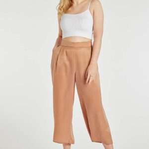 Women Caramel Satin Culottes