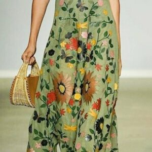 Women Floral Summer Urban Polyester Lightweight No Elasticity Daily Loose Maxi Skirts