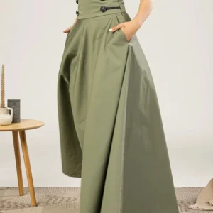 Women Plain Spring/Fall Urban No Elasticity Daily Regular Fit Maxi A-Line Regular Skirts