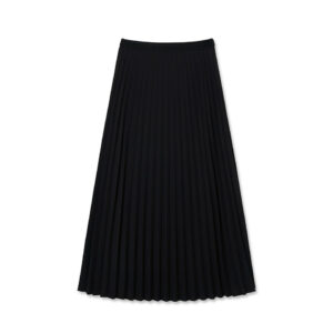 Women Pleats Maxi Skirt _ Black