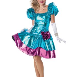 Women's 80s Blue Prom Dress Costume