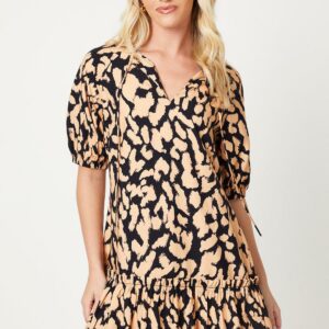 Womens Animal Smock Mini Dress