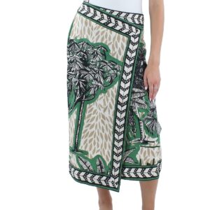 Womens Asymmetrical Midi Wrap Skirt