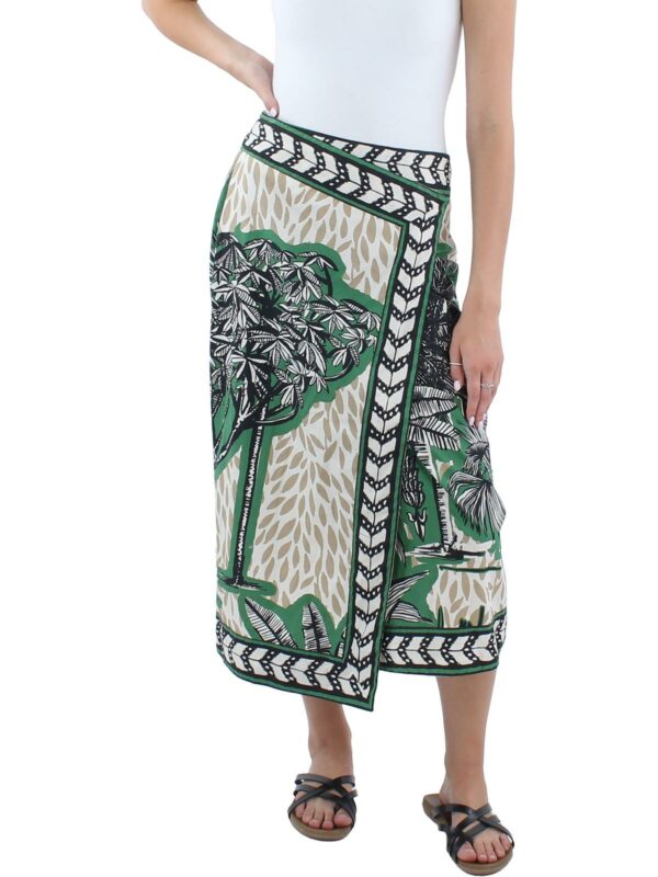 Womens Asymmetrical Midi Wrap Skirt