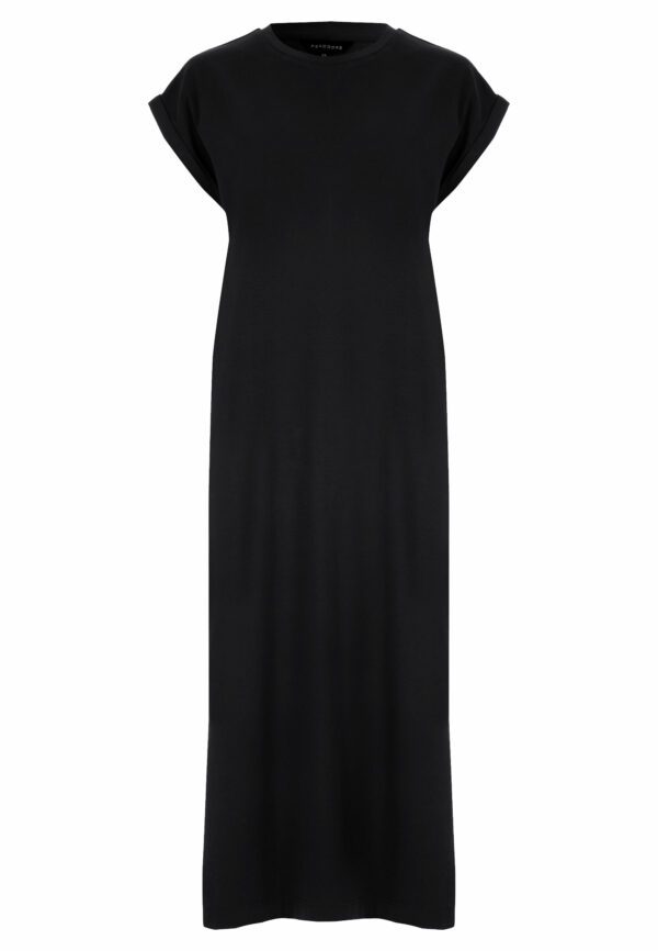 Womens Black T-shirt Midi Dress