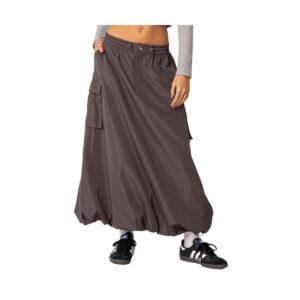 Women's Bubble cargo nylon maxi skirt - Gray