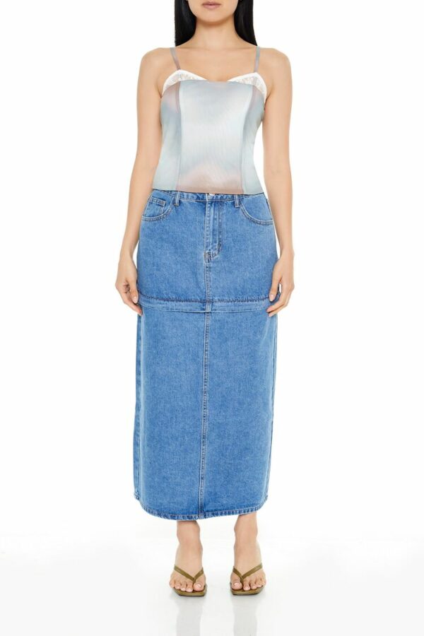 Women's Convertible Denim Maxi Skirt , XS