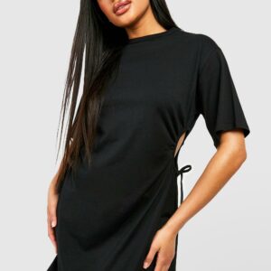 Womens Cotton Cut Out T-Shirt Mini Dress - Black - 8, Black