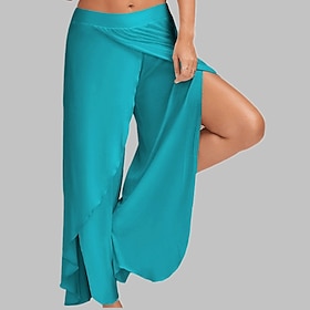 Women's Culottes Wide Leg Pants Trousers Mid Waist Light Green Autumn / Fall