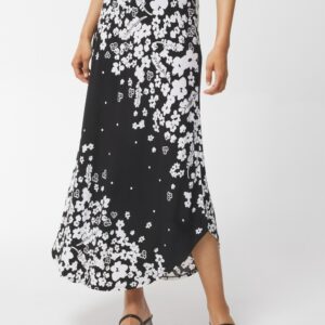 Women's Diagonal Floral Maxi Skirt in Black Size 4 (20/22-XXL) | Chico's Outlet, Clearance Women's Clothing