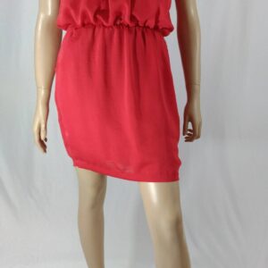 Women's Dress Strapless Red Elastic Top & Waist Mini Pockets Satiny Spring Summer Excellent Condition By Heart & Soul Size Xs