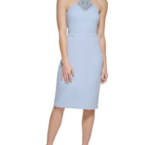 Womens Embellished Halter Cocktail and Party Dress