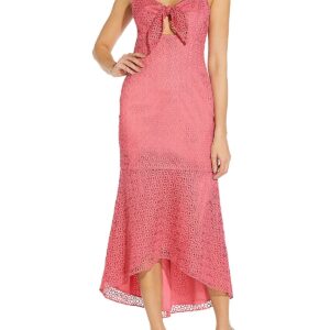 Womens Eyelet Maxi Sheath Dress