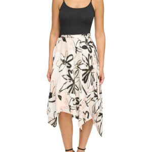 Womens Floral Print Recycled Polyester Asymmetrical Skirt