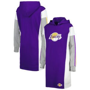 Women's G-III 4Her by Carl Banks Purple Los Angeles Lakers Bootleg Long Sleeve Hoodie T-Shirt - Dress