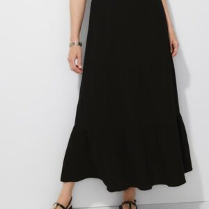 Women's Gauze Tiered Maxi Skirt in Black Size 12/14 | Chico's Outlet