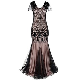 Women's Gold Sequin Dress Prom Dress Party Dress Sparkly Dress Lace Dress Vintage Dress Black Dress Long Dress Maxi Dress Burgundy Dark Green Sleeveless Plain