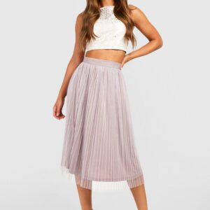 Womens Jacquard Crop & Tulle Midi Skirt - Multi - 6, Multi