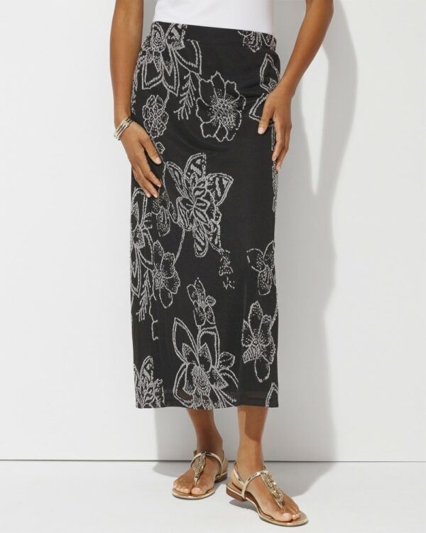 Women's Jacquard Maxi Skirt in Black Size 16/18 | Chico's Outlet, Clearance Women's Clothing