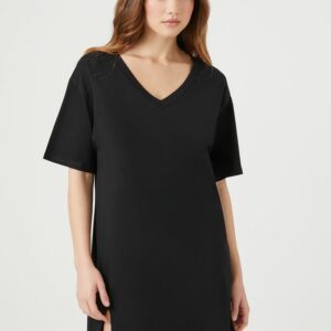 Women's Jersey Knit T-Shirt Mini Dress in Black Medium