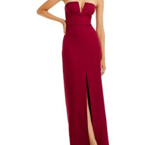 Womens Knit Strapless Evening Dress