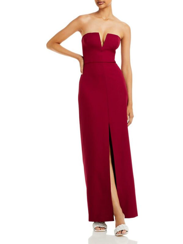 Womens Knit Strapless Evening Dress