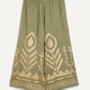 Women's Linen Feathers Culottes