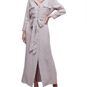 Womens Linen Maxi T-Shirt Dress