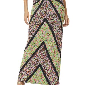 Womens Low Rise Printed Maxi Skirt