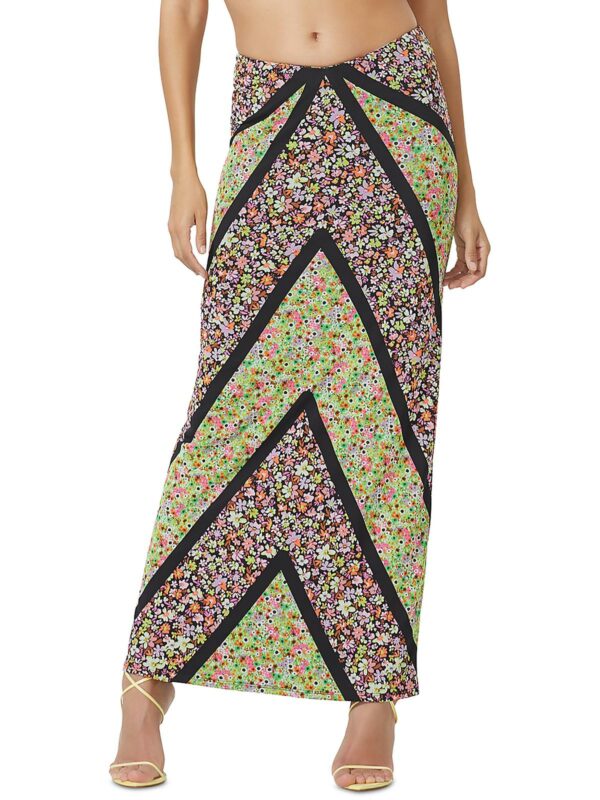 Womens Low Rise Printed Maxi Skirt